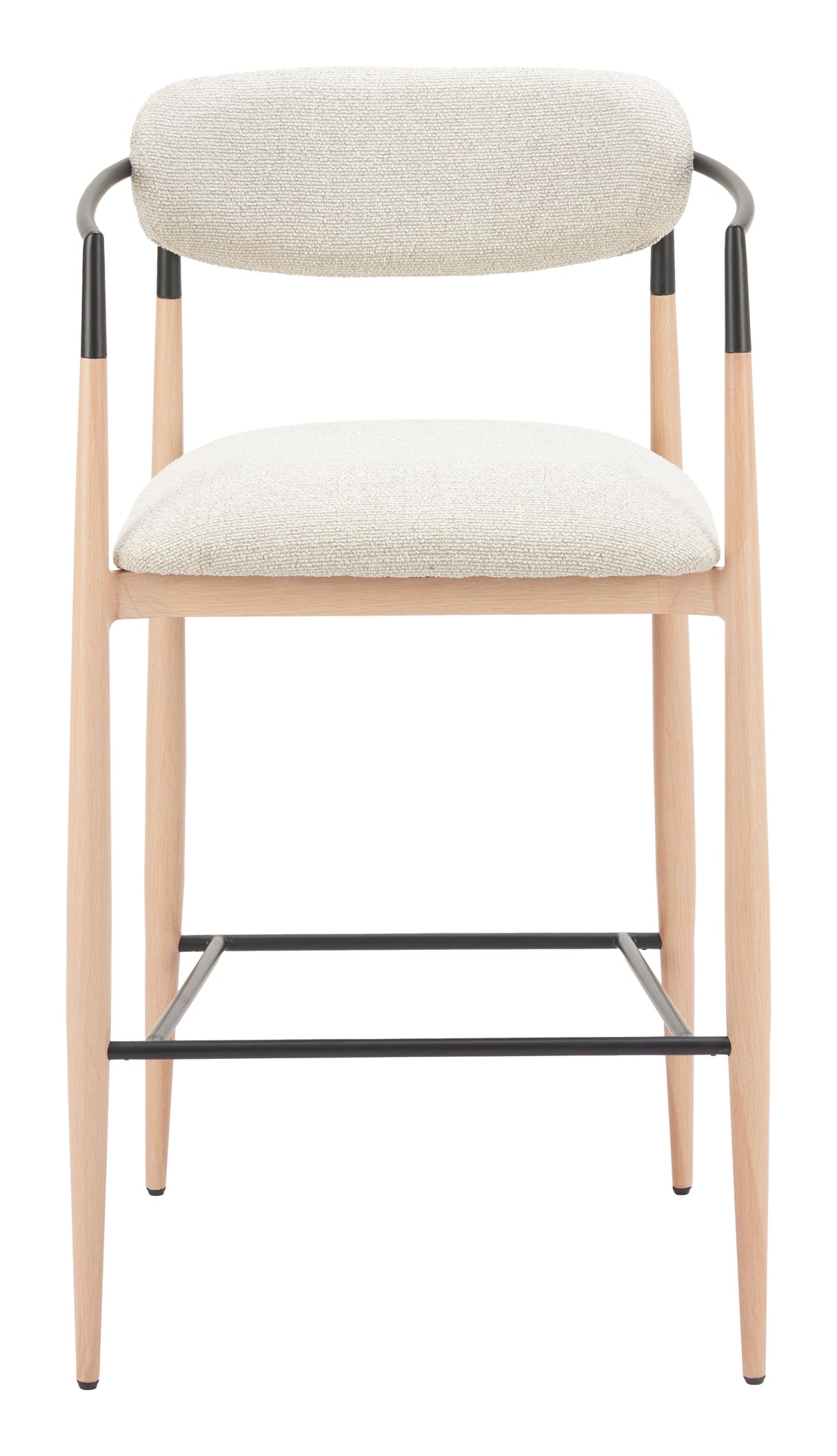 Equinox Oyster Gray & Natural Barstool by Zuomod at Eve Furniture