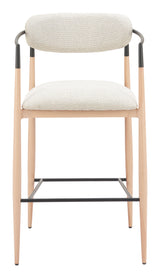 Equinox Oyster Gray & Natural Barstool by Zuomod at Eve Furniture