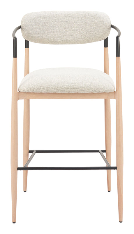 Equinox Oyster Gray & Natural Barstool by Zuomod at Eve Furniture