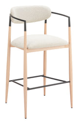 Equinox Oyster Gray & Natural Barstool by Zuomod at Eve Furniture