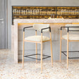 Equinox Oyster Gray & Natural Barstool by Zuomod at Eve Furniture