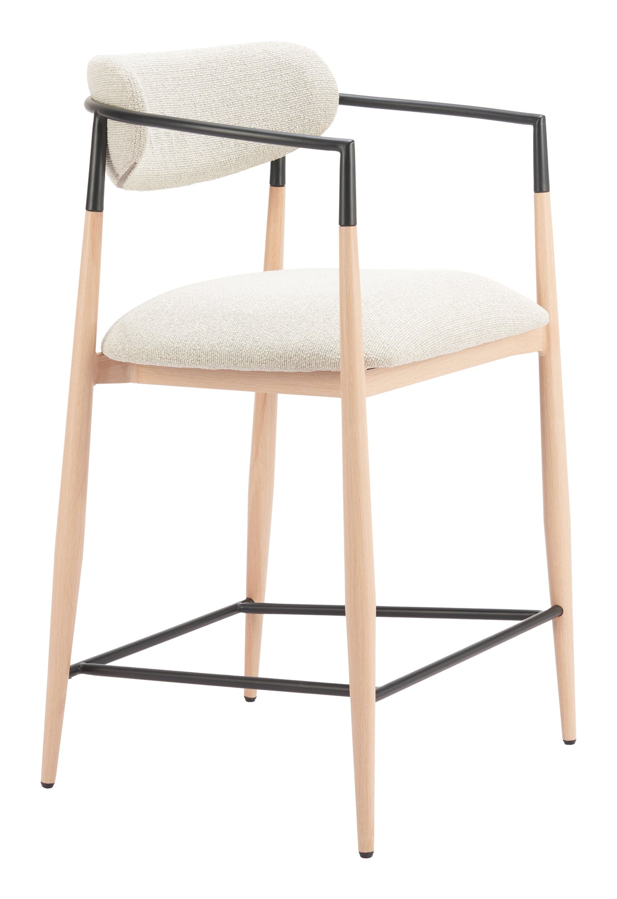 Equinox Oyster Gray & Natural Counter Stool by Zuomod at Eve Furniture