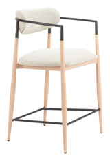 Equinox Oyster Gray & Natural Counter Stool by Zuomod at Eve Furniture
