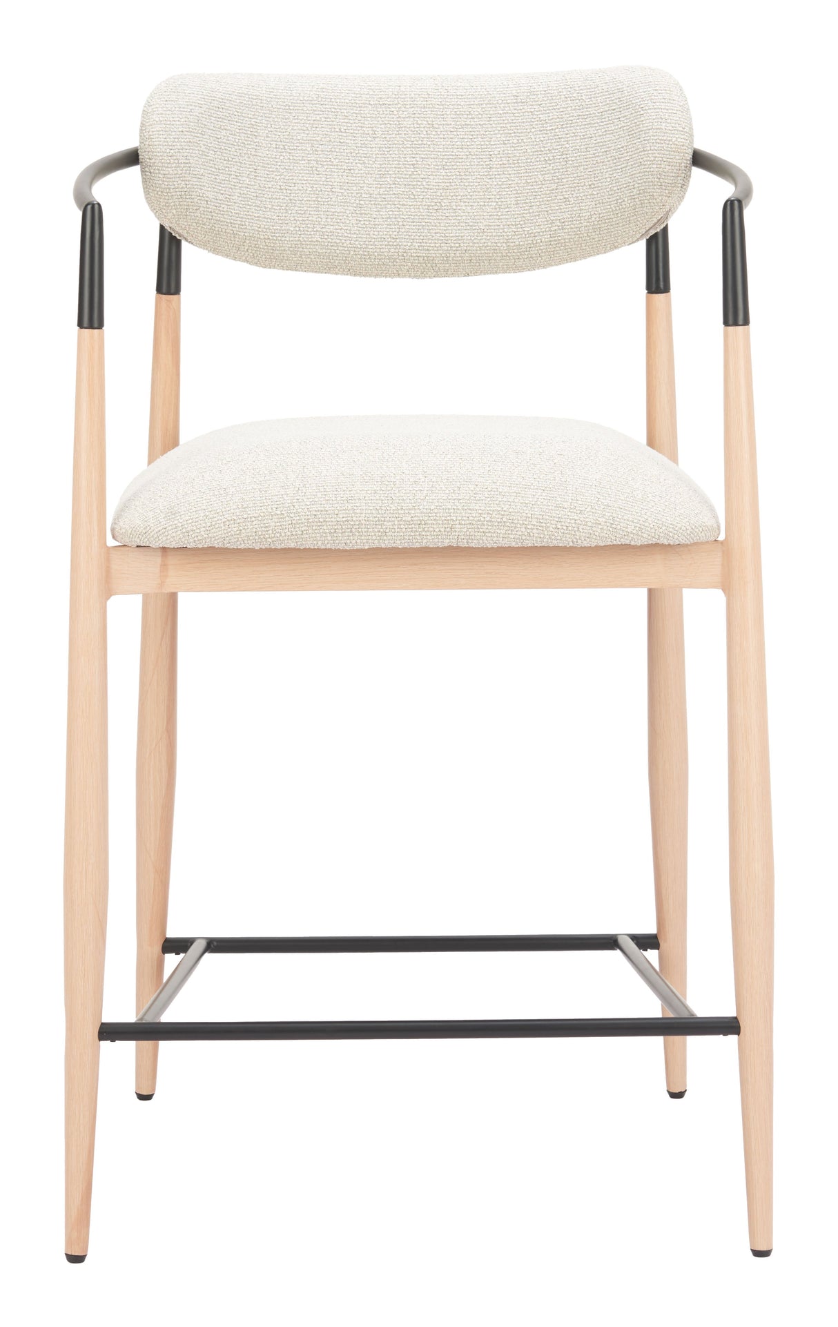 Equinox Oyster Gray & Natural Counter Stool by Zuomod at Eve Furniture