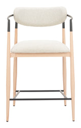 Equinox Oyster Gray & Natural Counter Stool by Zuomod at Eve Furniture