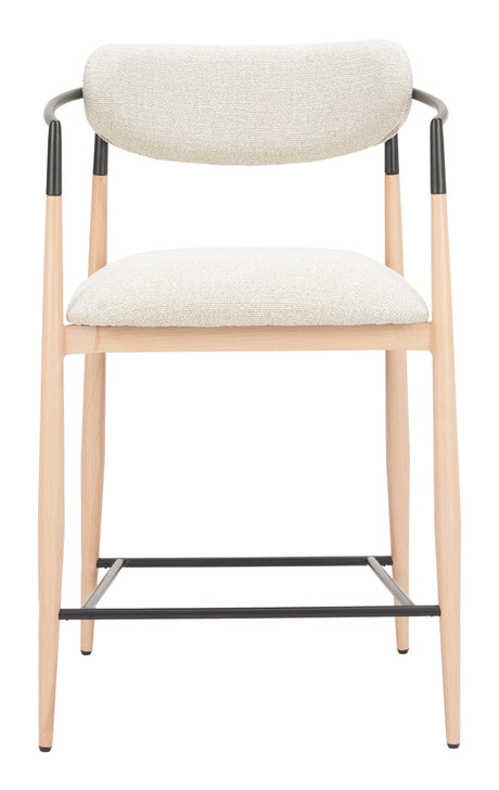 Equinox Oyster Gray & Natural Counter Stool by Zuomod at Eve Furniture