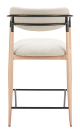 Equinox Oyster Gray & Natural Counter Stool by Zuomod at Eve Furniture