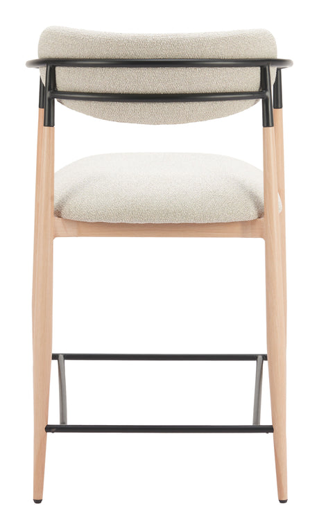 Equinox Oyster Gray & Natural Counter Stool by Zuomod at Eve Furniture