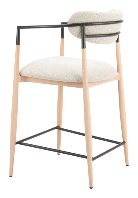 Equinox Oyster Gray & Natural Counter Stool by Zuomod at Eve Furniture
