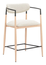 Equinox Oyster Gray & Natural Counter Stool by Zuomod at Eve Furniture