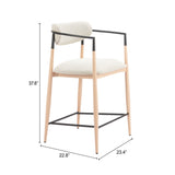 Equinox Oyster Gray & Natural Counter Stool by Zuomod at Eve Furniture