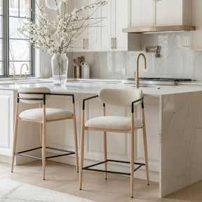 Equinox Oyster Gray & Natural Counter Stool by Zuomod at Eve Furniture
