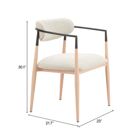 Equinox Oyster Gray & Natural Dining Chair by Zuomod at Eve Furniture