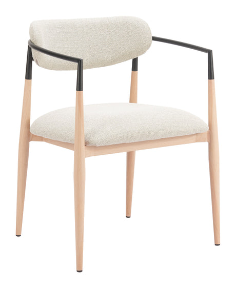 Equinox Oyster Gray & Natural Dining Chair by Zuomod at Eve Furniture