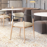 Equinox Oyster Gray & Natural Dining Chair by Zuomod at Eve Furniture