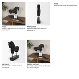 Equus Black Wooden Horse Decorative Object by Mercana at Eve Furniture