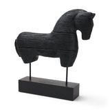 Equus Black Wooden Horse Decorative Object by Mercana at Eve Furniture