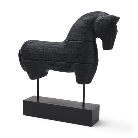 Equus Black Wooden Horse Decorative Object by Mercana at Eve Furniture