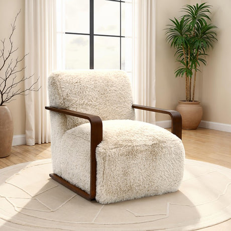 Eramo Contemporary Sand Accent Chair by Furniture of America at Eve Furniture