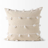 Erica Cream With White Detail Decorative Pillow Cover by Mercana at Eve Furniture