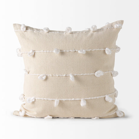 Erica Cream With White Detail Decorative Pillow Cover by Mercana at Eve Furniture