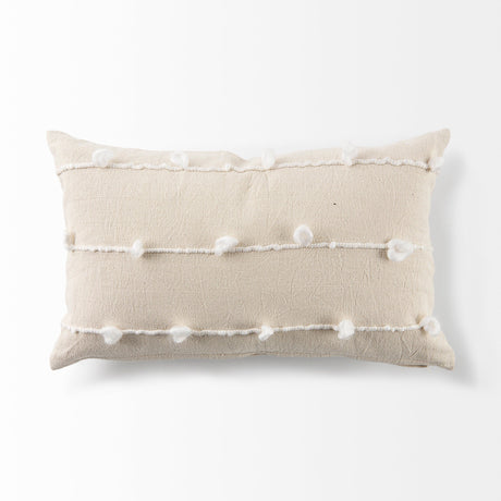 Erica Cream With White Detail Decorative Pillow Cover by Mercana at Eve Furniture