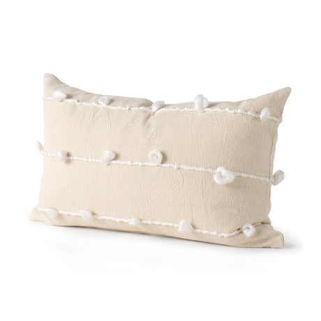 Erica Cream With White Detail Decorative Pillow Cover by Mercana at Eve Furniture