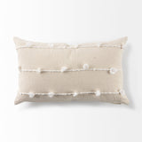 Erica Cream With White Detail Pillow Cover w/Down Filler, Set of 2 by Mercana at Eve Furniture