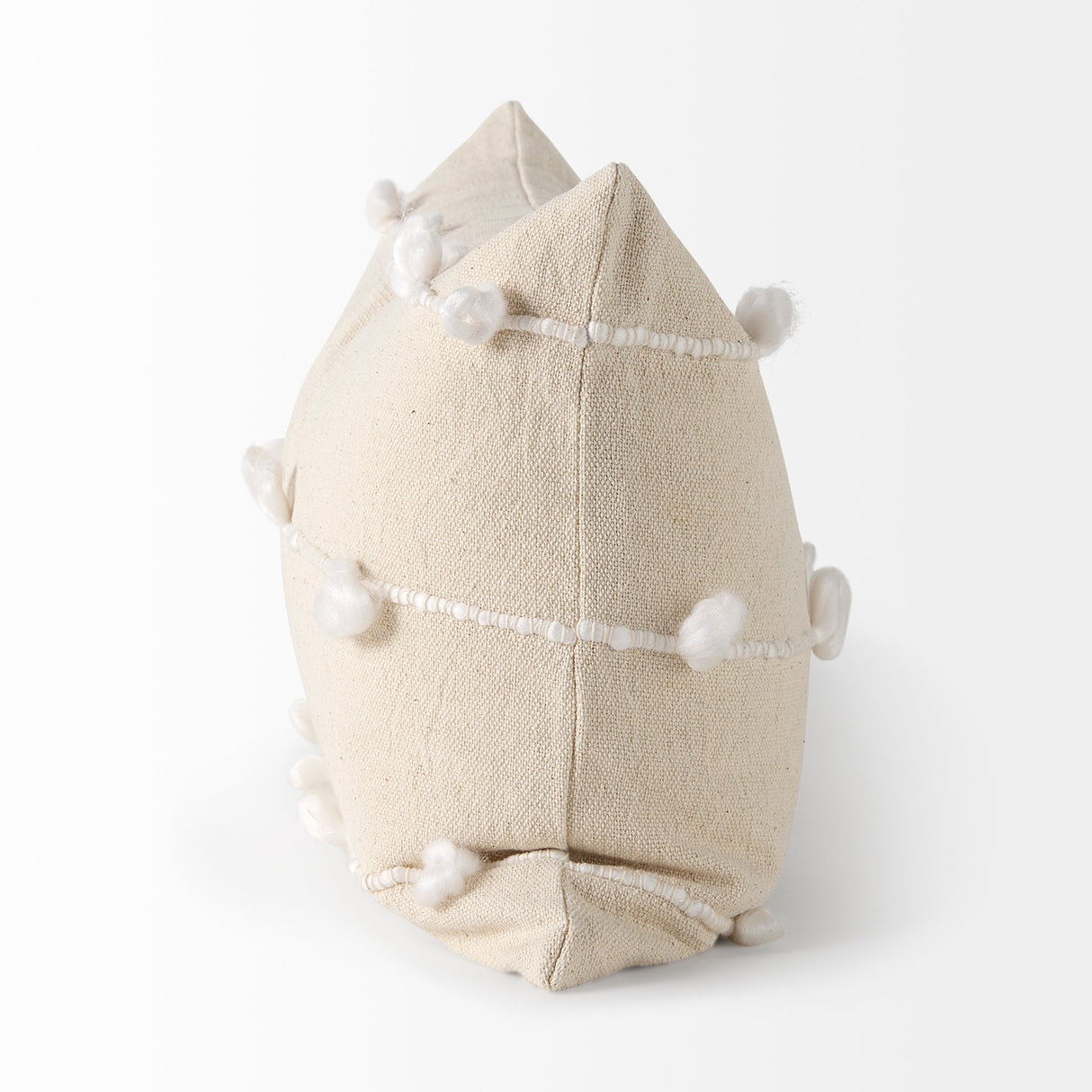Erica Cream With White Detail Pillow Cover w/Non-Allergen Filler, Set of 2 by Mercana at Eve Furniture