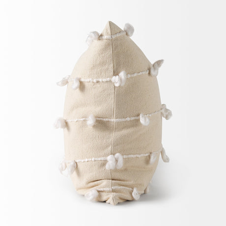 Erica Cream With White Detail Pillow Cover w/Non-Allergen Filler, Set of 2 by Mercana at Eve Furniture