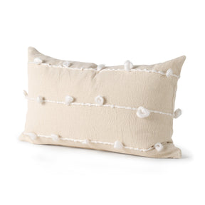 Erica Cream With White Detail Pillow Cover w/Non-Allergen Filler, Set of 2 by Mercana at Eve Furniture