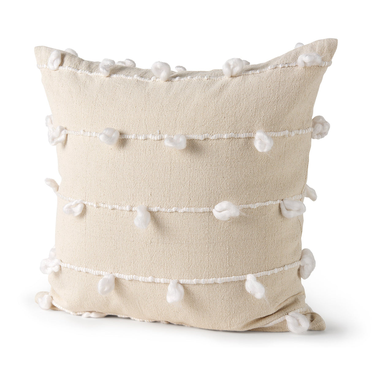 Erica Cream With White Detail Pillow Cover w/Non-Allergen Filler, Set of 2 by Mercana at Eve Furniture