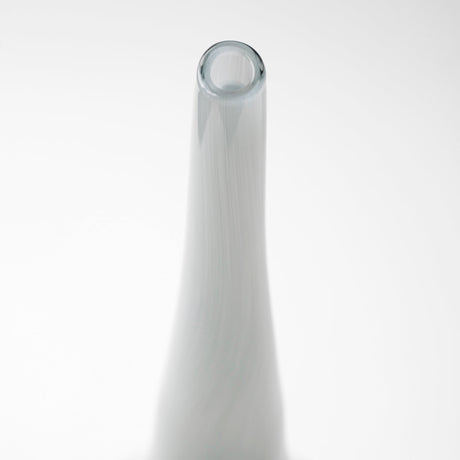 Erie II Tall Two Toned Sky Blue Dark Brown Blown Glass Vase by Mercana at Eve Furniture