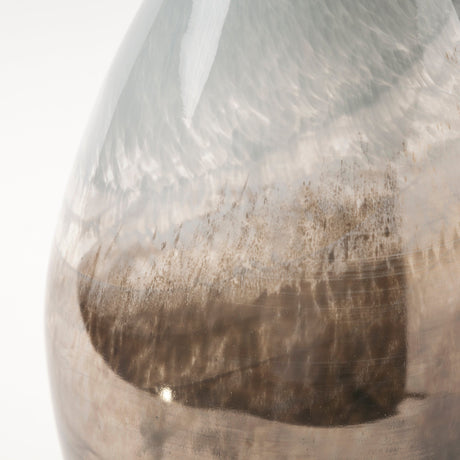 Erie II Tall Two Toned Sky Blue Dark Brown Blown Glass Vase by Mercana at Eve Furniture