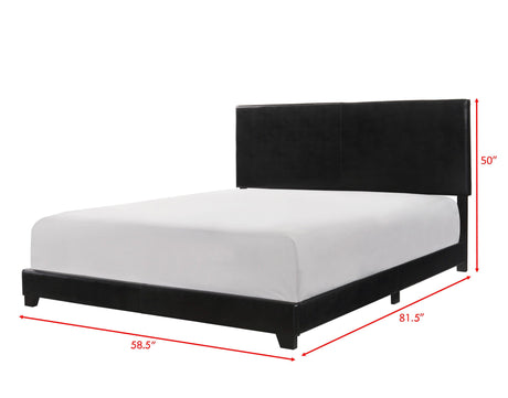 Erin Black PU Leather Full Upholstered Bed by Crown Mark at Eve Furniture