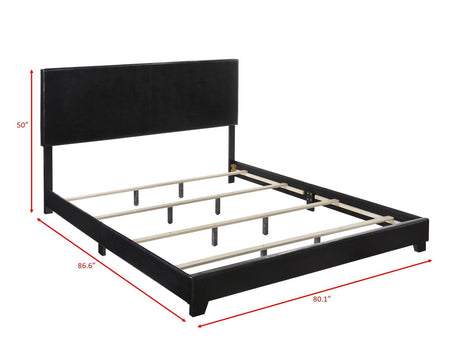 Erin Black PU Leather King Upholstered Bed by Crown Mark at Eve Furniture