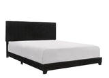 Erin Black PU Leather Queen Upholstered Bed by Crown Mark at Eve Furniture