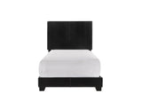 Erin Black PU Leather Twin Upholstered Bed by Crown Mark at Eve Furniture