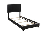 Erin Black PU Leather Twin Upholstered Bed by Crown Mark at Eve Furniture