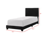 Erin Black PU Leather Twin Upholstered Bed by Crown Mark at Eve Furniture