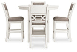 Erinberg Antique White Counter Height Dining Table and 4 Barstools by Ashley at Eve Furniture