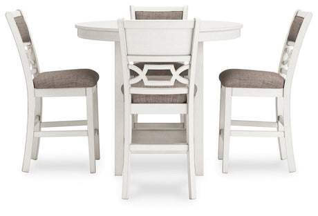 Erinberg Antique White Counter Height Dining Table and 4 Barstools by Ashley at Eve Furniture