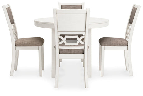 Erinberg Antique White Dining Table and 4 Chairs by Ashley at Eve Furniture