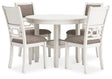 Erinberg Antique White Dining Table and 4 Chairs by Ashley at Eve Furniture