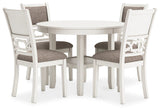 Erinberg Antique White Dining Table and 4 Chairs by Ashley at Eve Furniture