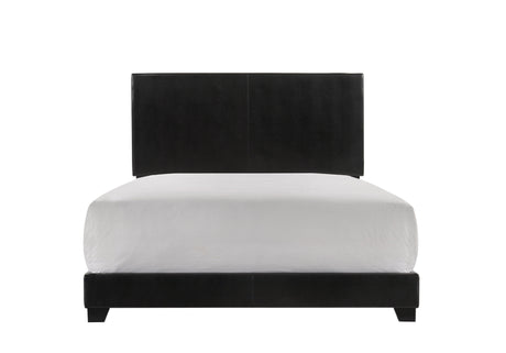 Erin Black PU Leather Queen Upholstered Bed by Crown Mark at Eve Furniture
