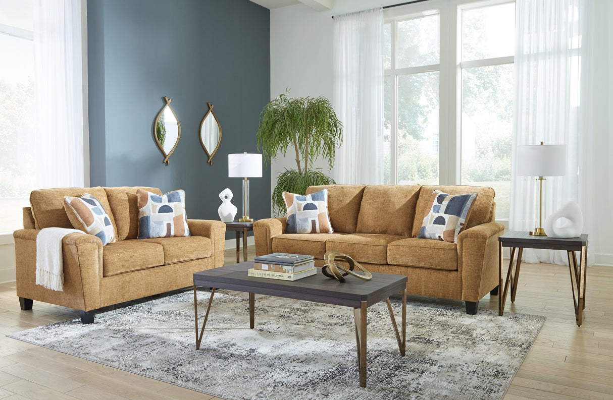 Erinslane Honey Sofa & Loveseat by Ashley at Eve Furniture