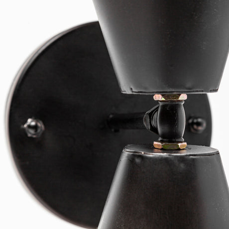 Eris II Black Metal w/Gold Accent Double-Cone Wall Sconce by Mercana at Eve Furniture
