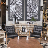 Eris II Black Metal w/Gold Accent Double-Cone Wall Sconce by Mercana at Eve Furniture