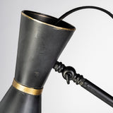 Eris III Black/Brass Metal Cone Shade Floor Lamp by Mercana at Eve Furniture